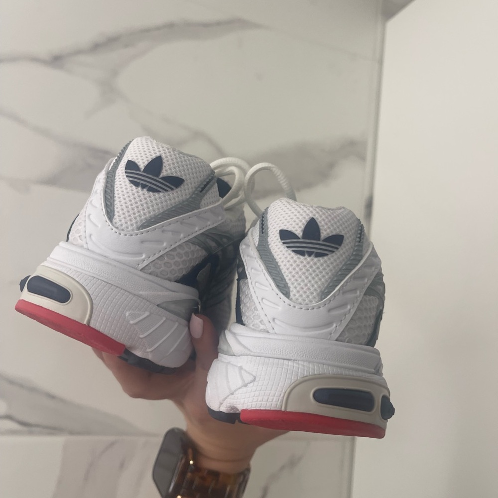 Adidas Women's White and Silver Sneakers - Picture 7 of 11